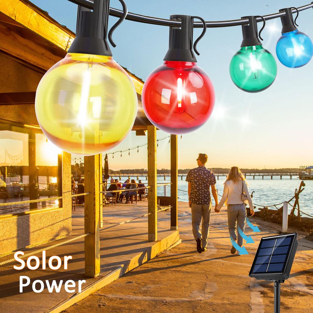 New Elegant 21M Solar Powered LED G40 Bulb Fairy String Lights for Garland Holiday Outdoor Garden Decor, Perfect for Romantic Ch