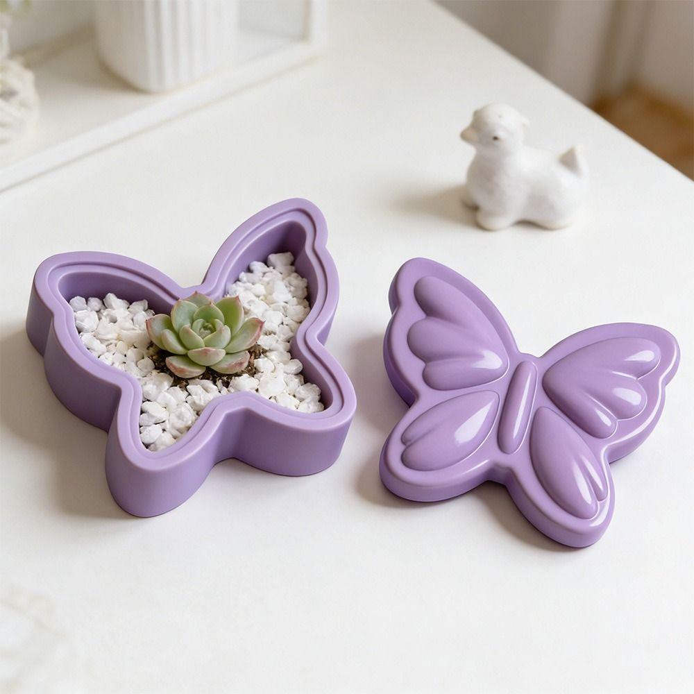 Creative Bowknot Aromatherapy Candle Mold 3D Butterfly Storage Tray Plaster Mold Handmade DIY Resin Mold Home Decor