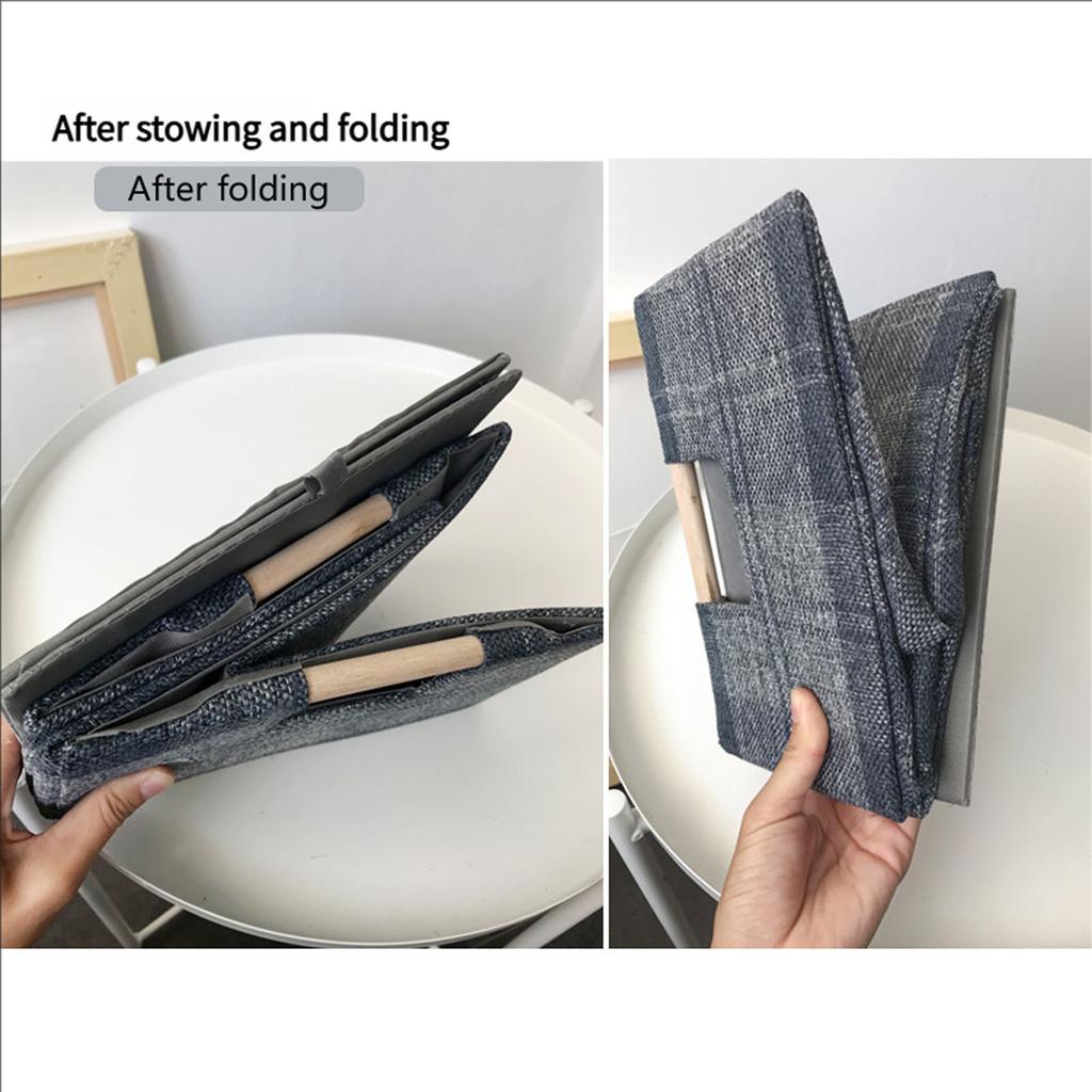 Multi Purpose Cloth Storage Basket For Home Organization With Sturdy Wooden Handles And Eco Friendly Design