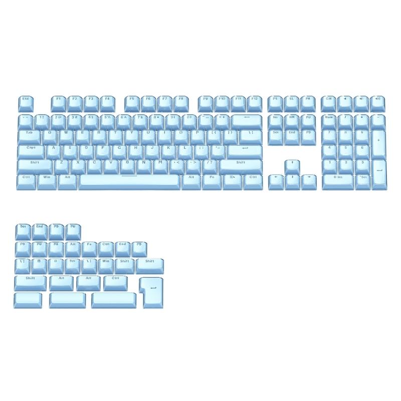 113Key PC Keycaps Set for Mechanical Keyboards with Double Shot Injections OEM Profile Keycap Crystal Jelly Design