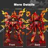 2in1 Red Warrior Roboter Kampf Mecha Fliegender Feuerdrache Set Kämpfer Bausteine Spielzeug für Kind Junge Weihnachtsgeschenk