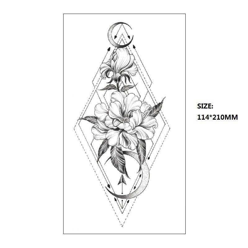 Bohemian Geometric Shape Water Transfer Small Full Arm Back Sexy Simulation Tattoo Sticker