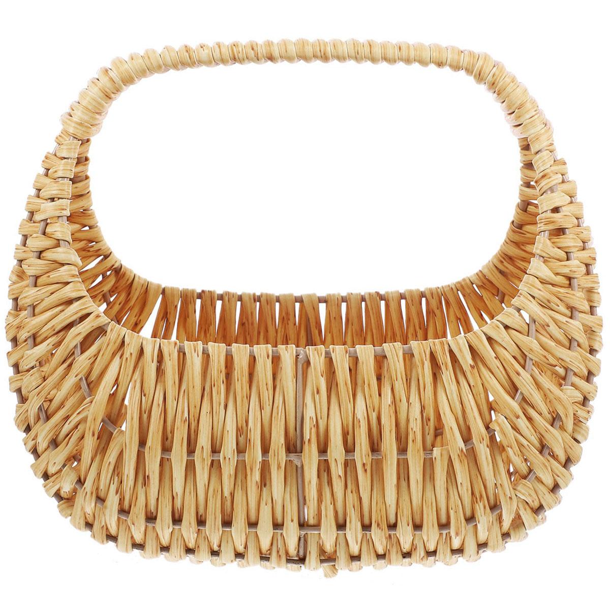 

Willow Rattan Woven Wedding Basket Wicker Half Moon Storage With Handle Sturdy Flower Girls Baskets Home Picnic Sundry Container