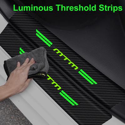 ASGBH1 Luminous Auto Door Sill Protect Decals Anti Scratching, for VW MTM Logo Car Threshold Strip Welcome Pedal Sticker