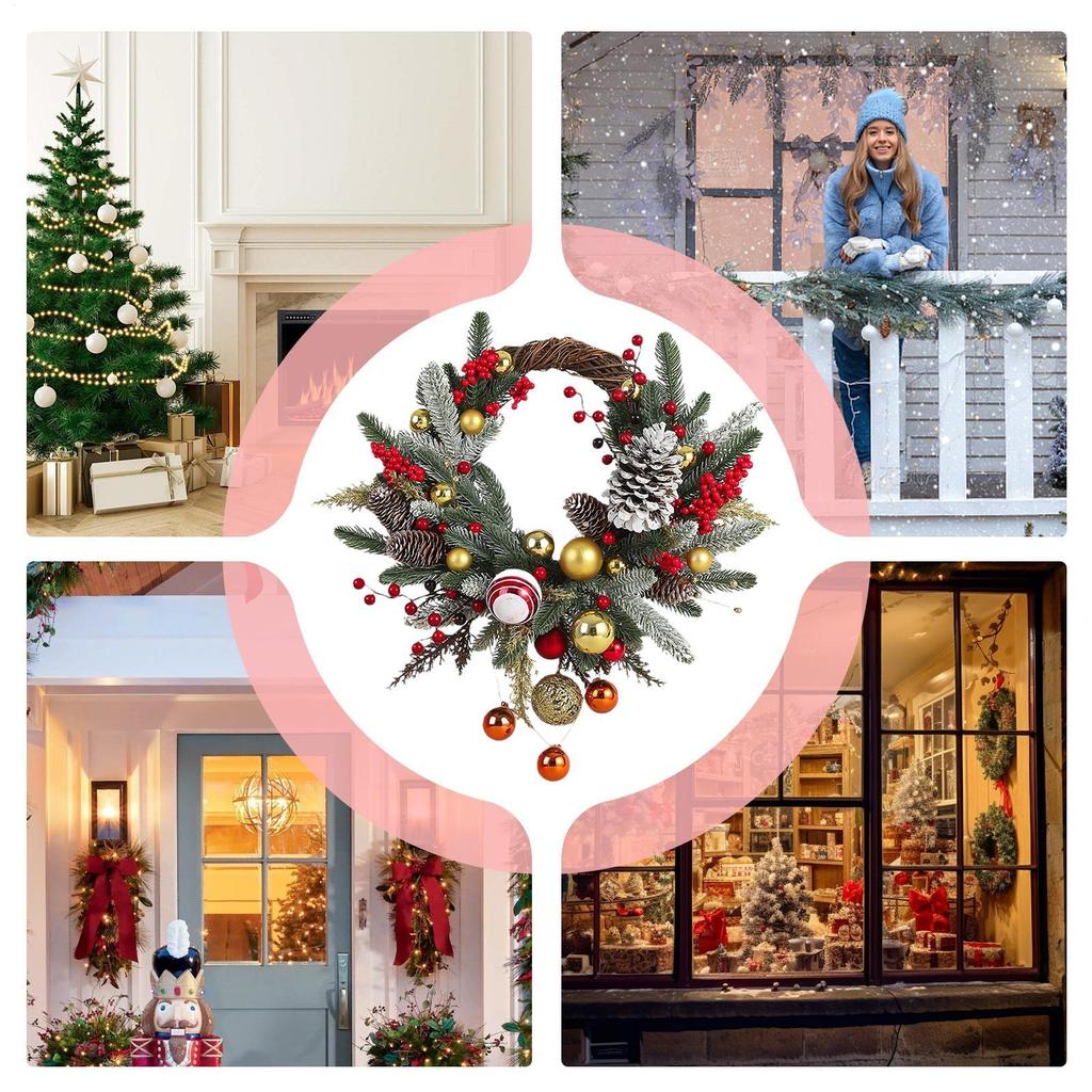Christmas Wreath Wall Garland Decor Christmas Winter Wreaths For Indoor For Indoor Outdoor Wall Window Porch Garage House