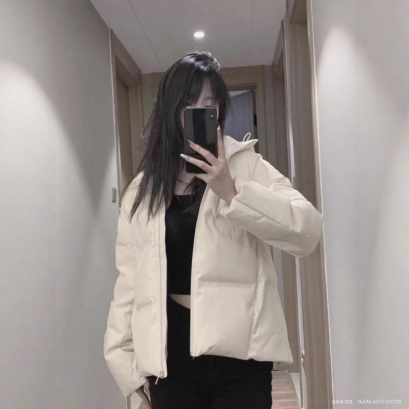 Winter Loose Casual Solid Color Zipper Warm Coat Women Simple All-match Cardigan Jacket Top Hooded Outwear