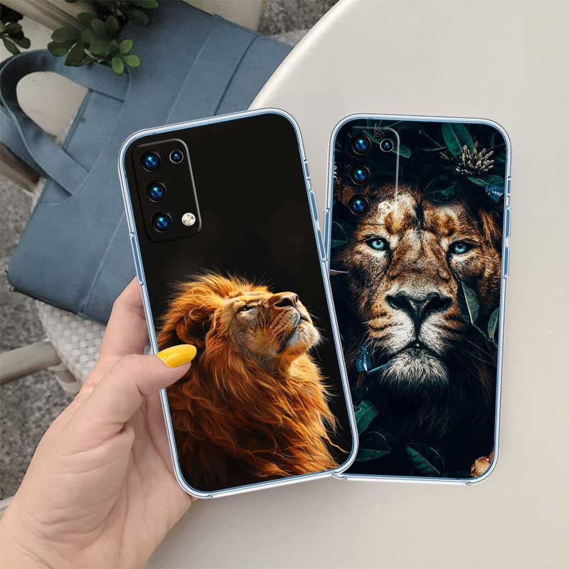 Animal Lion Transparent Phone Case for Motorola Moto G7 G8 G9 G84 G85 G73 G24 G15 Z2 Play Power Plus