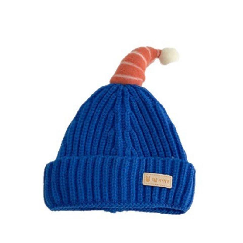 Autumn and winter warm cute baby ear protector wool hat boys and girls pacifier plush knitted hat baby hat