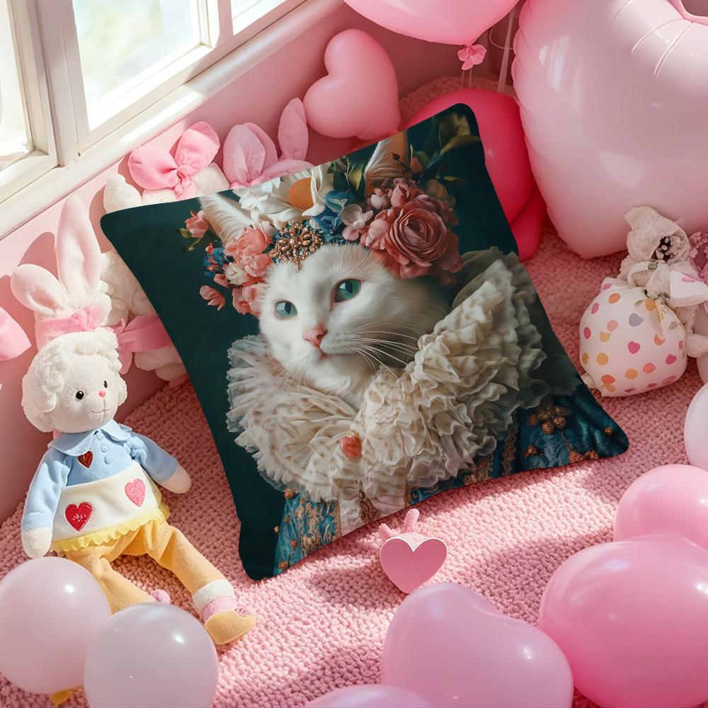 Cute Cat Printing Decorative Cushion Cover Pattern Printed Pillowcase for Living Room Sofa Cushion Cover & Bedroom Decor