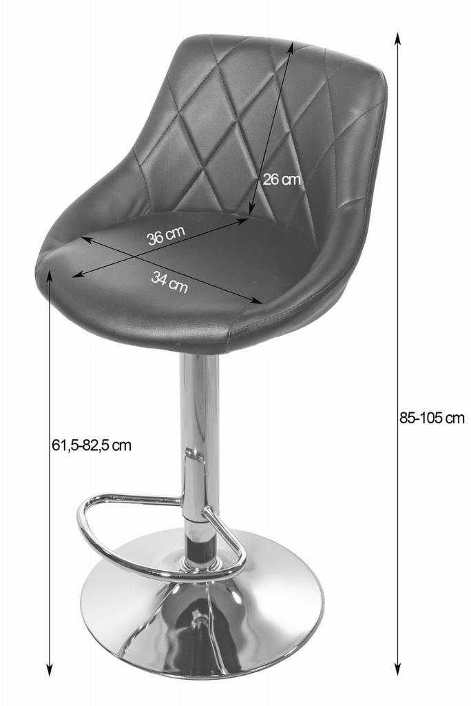 KAST stool - black eco-leather / chrome base