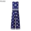ZANZEA Two Piece Suit Women Sleeveless Print Tank Tops and Long Pants Casual Sets
