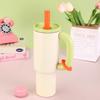 40Oz 304 Stainless Steel Straw Insulated Ice Cup Large Capacity Thermal Mug Tumbler With Handle Stylish Insulated Coffee Cup