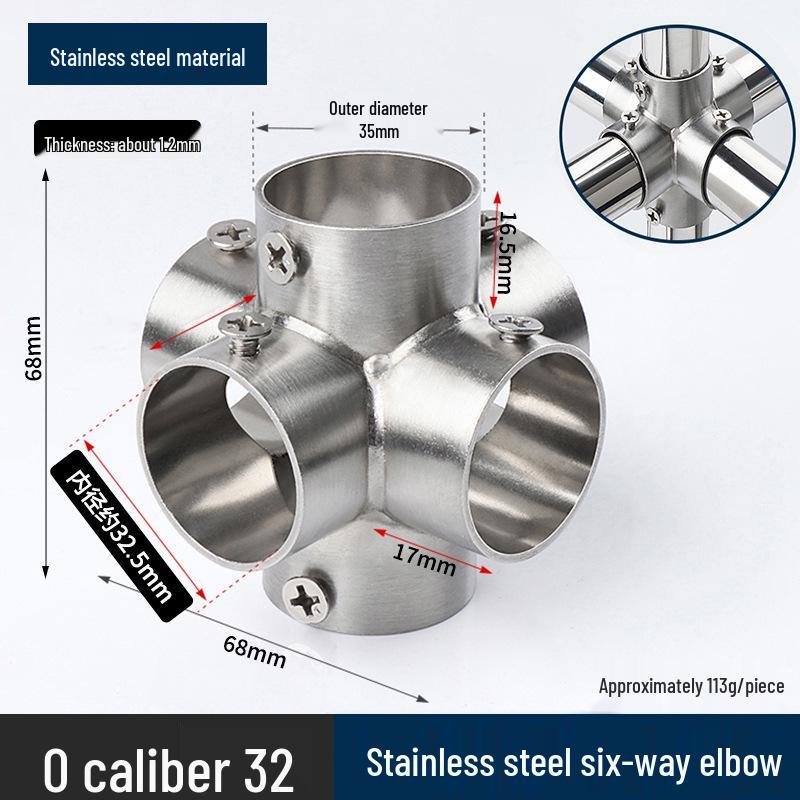 Stainless Steel Right Angle Tee Connector 19mm-32mm Joint Elbow Assembly Frame Fastener