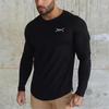 Muscleguys New American Fitness Long Sleeve T-Shirt Sports Men's Running Training Cotton Top