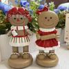 New Christmas Decoration Resin Statue Ornament Gingerbread Man Girl Home Tabletop Party Decoration Ornament