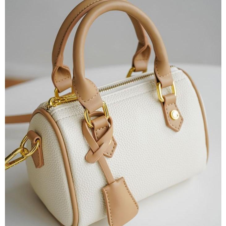 Niche Design Bag Women's New Contrasting Color Boston Pillow Bag Versatile Casual Portable Shoulder Messenger Bag