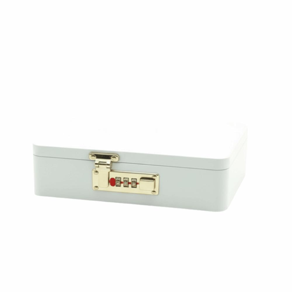 Combination Lock Password Lock Storage Box Metal Construction Flip Top Design Key Safe Box Secure Storage Rectangular Shape