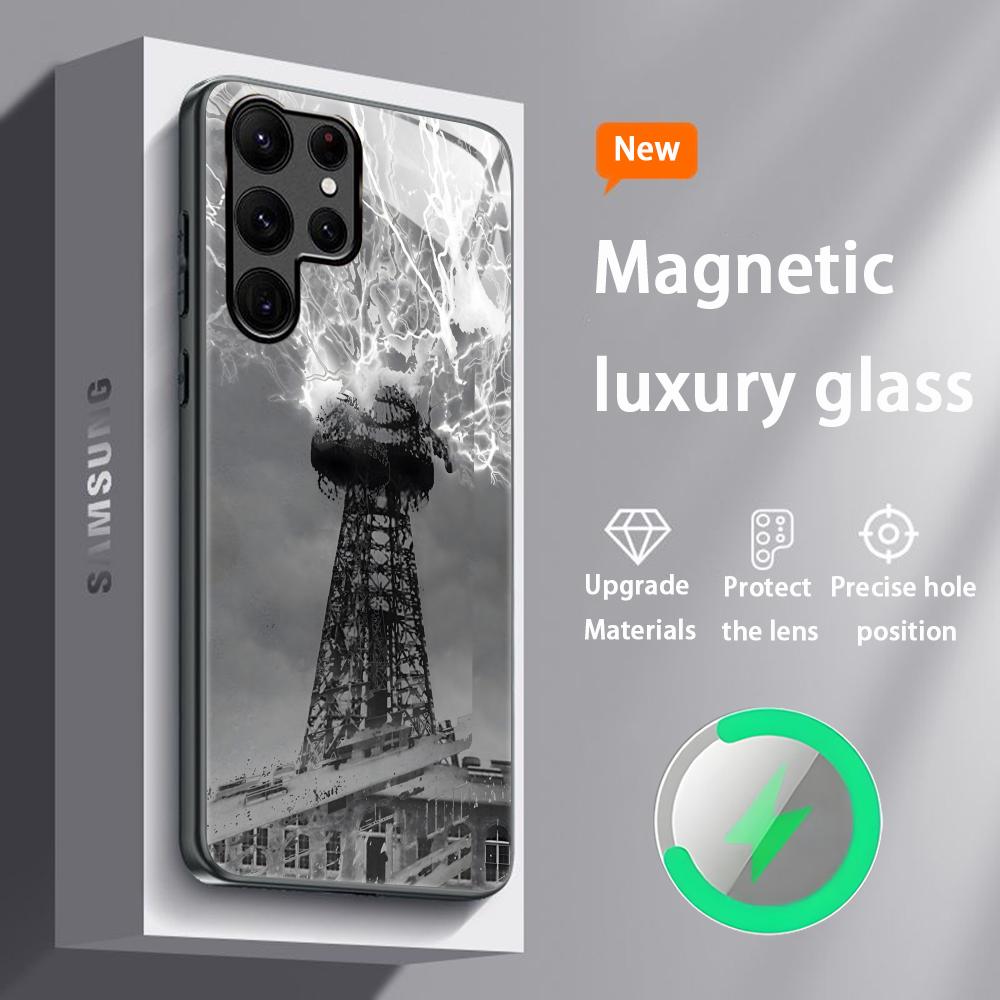 Fashion Art Nikola Tesla Cool Phone Case For Samsung S26 S25 S24 S23 S22 S21 S20 Plus Ultra Glass Magnetic Case