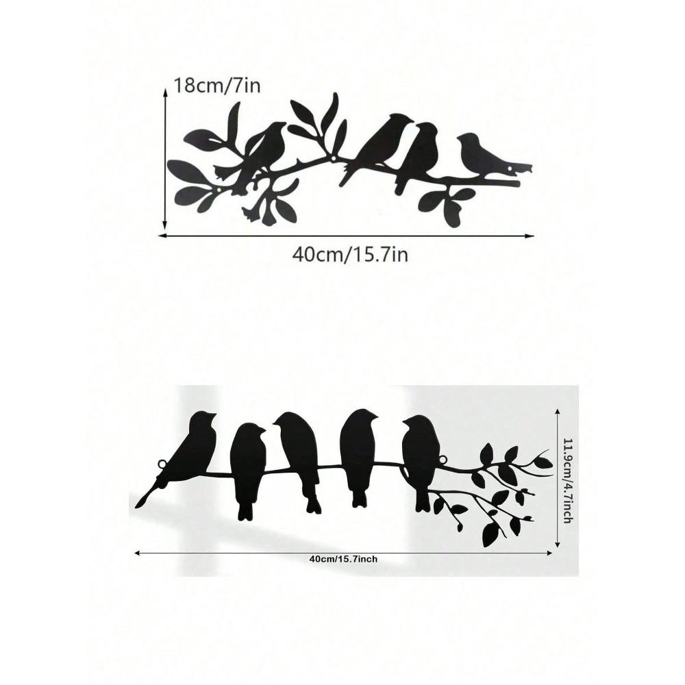 1PC Metal Wall Art Laser Cut Bird Floral Iron Craft Nature Decor for Living Room Sunroom Garden Modern Home Waterproof Coating Holiday Gift