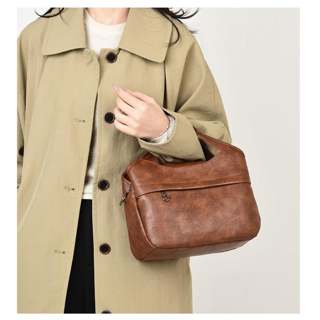 Shoulder Bag Unisex PU Adjustable Strap American Vintage Daily Commute