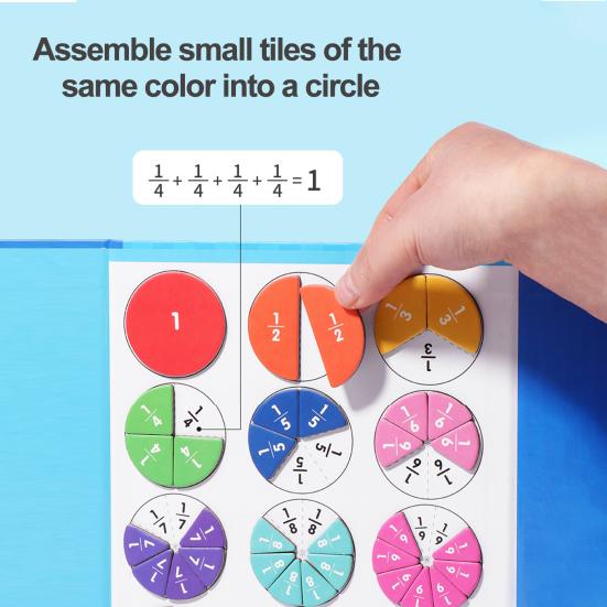 1 Set Mathematics Toy Fraction Tiles Circles Set Magnetic Math Manipulatives Educational