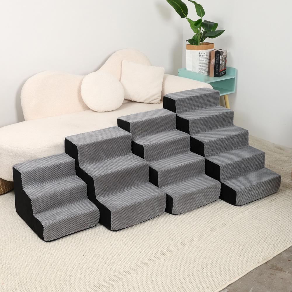 4-5 Step Stair Dog/Cat Ramp Ladder Washable Pet Stairs with Removable Cover Memory Foam Sponge Dogs Pet Ramp Stairs Pet Supplies