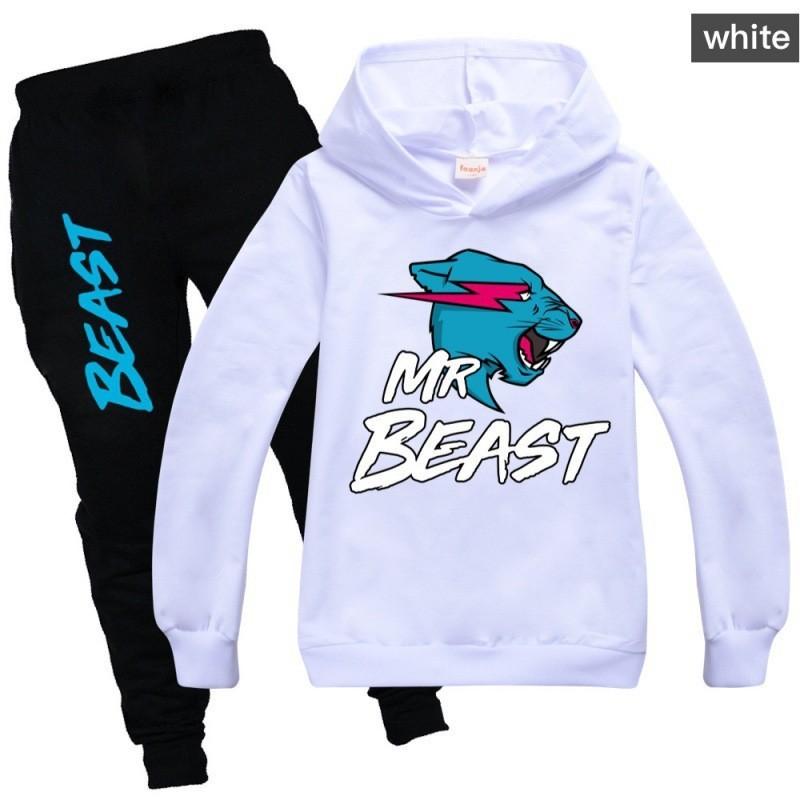 Trendiges Mr. Beast Cartoon Hoodie-Set für Jungen und Mädchen – bequem und stylisch