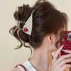  Pince à cheveux nœud léopard coréen: Très grand clip haut de gamme demi-chignon pour femmes