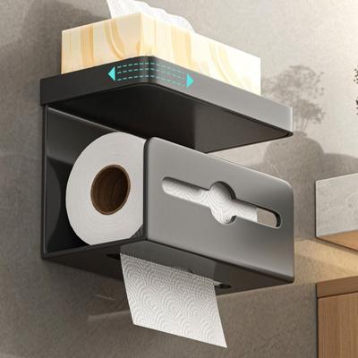 Phone Stand Toilet Paper Holder Wall-Mounted Toilet Organizer Paper Roll Holder Household Use