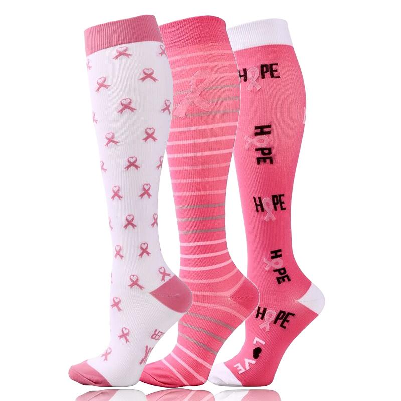 58 stylů 3 páry/balení Kompresní podkolenky 30 mmHg Ženy Muži Sportovní podkolenky Edém Cukrovka Křečové žíly Běžecké podkolenky