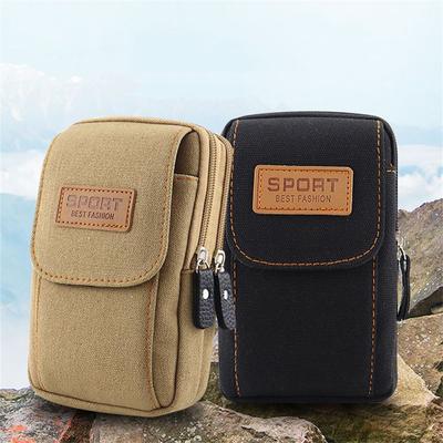 Phone Accessories Belt Waist Bag Canvas Outdoor Waist Pack Phone Belt Bag Cellphone Pouch Phone Wallet Case Mobile Phone Bag