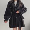 2024 Hepburn Style Medium-Long Wool Coat: Autumn/Winter, Straps, Small Suit Collar
