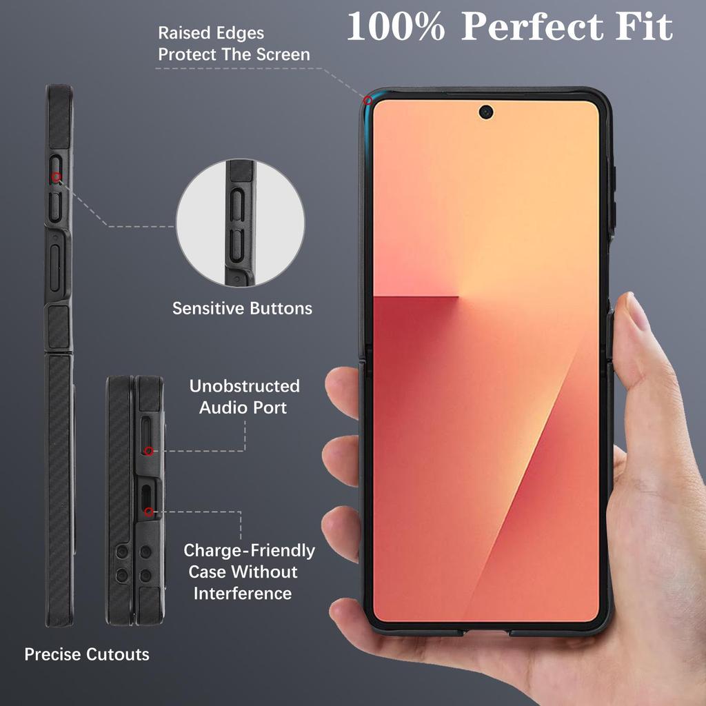 Magnetický nárazuvzdorný kryt s texturou uhlíkových vláken pro Samsung Z Flip3/4/5/6/7