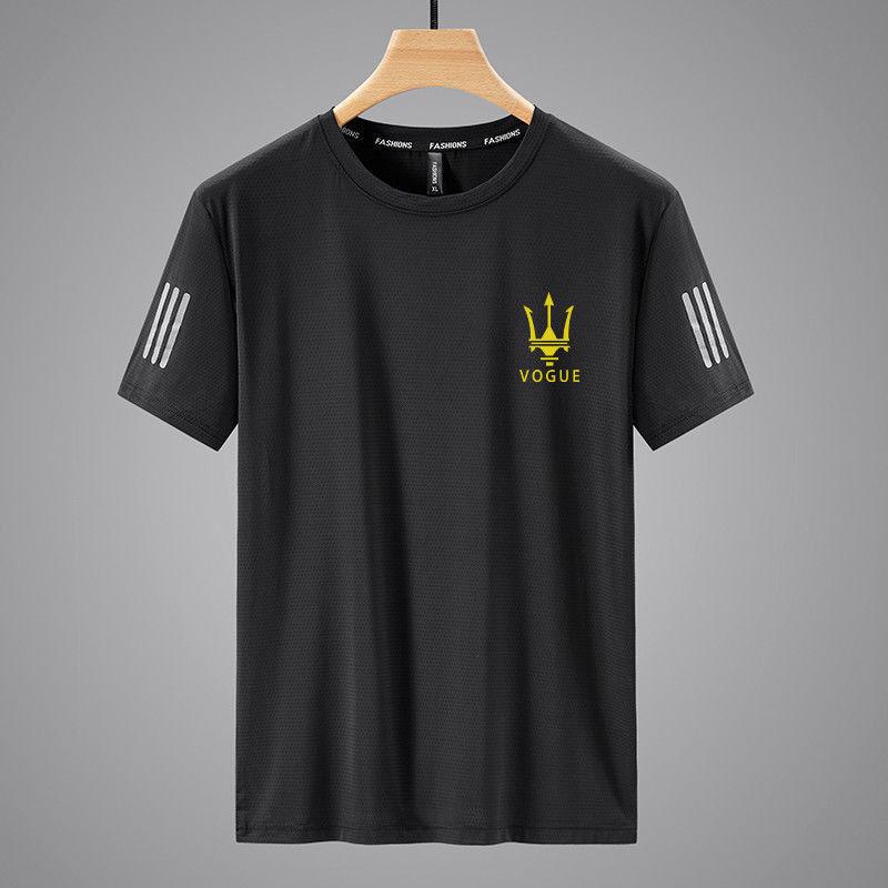 Men's Summer Ice Silk Quick-Dry Short Sleeve T-Shirt - Breathable & Lightweight
