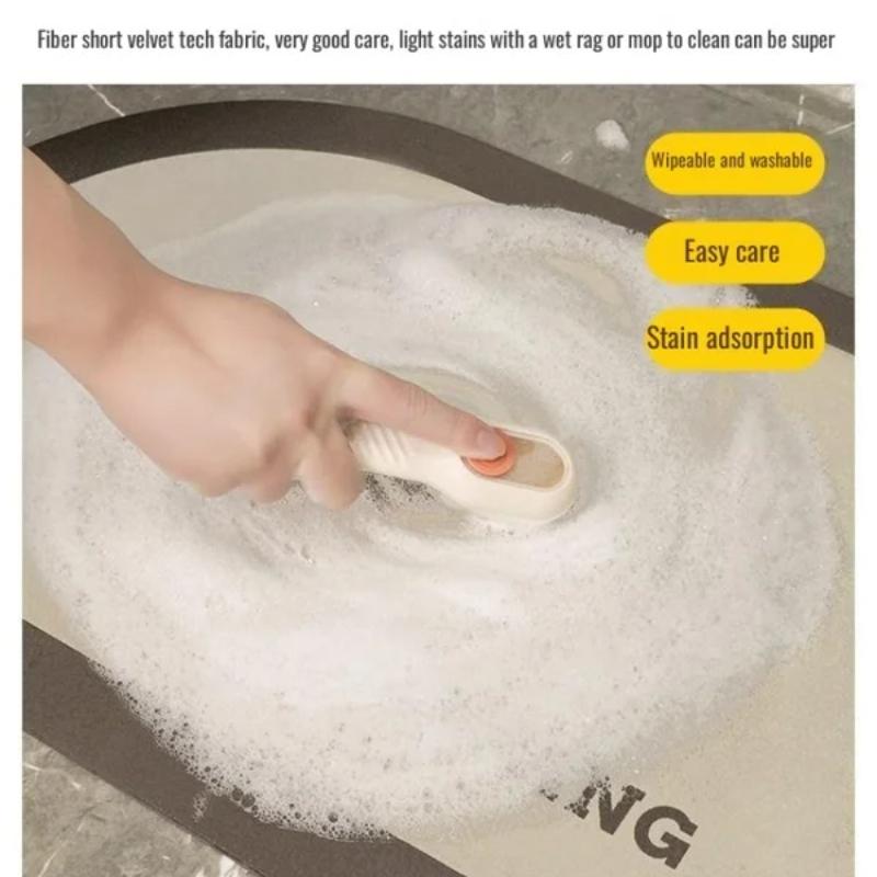 Bathroom Mat, Non-Slip Absorbent Floor Rug – Quick-Dry Silicone/Algae Mud Doormat for Shower, Toilet, Washroom