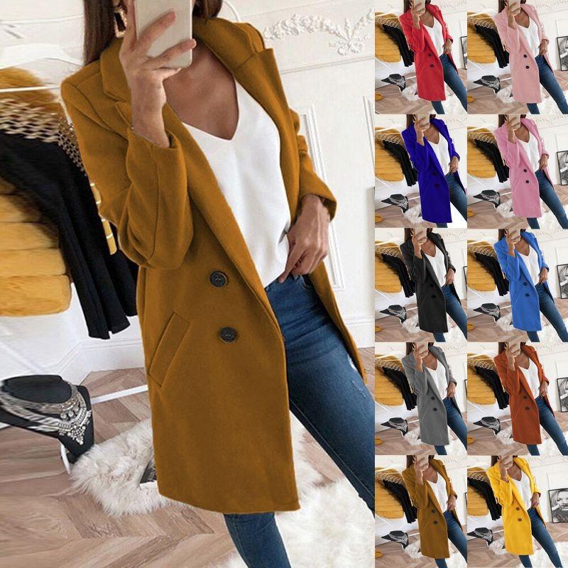 Warm Women Winter Plush Trench Coat Ladies Jacket Overcoat Outwear Casual