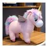 Wnbsiue Rainbow Wing Unicorn Plush Giant Toy Stuffed Animal Doll Fluffy Hair Fly Horse Kids Children 50 Cm White Pink