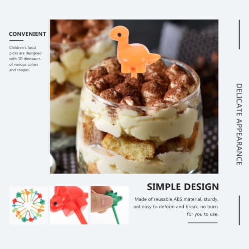 HAKIDZEL 18 Pieces Dinosaur Fruit Picks, Lunch Box Accessories for Kids, Multi-Purpose Food Picks for Cakes, Color