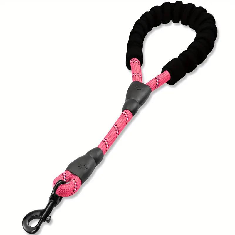

Pet Short Traction Rope Explosion proof Reflective Round Rope Guide Dog Special Nylon Dog Traction Rope Pet Outdoor Products S 40cm розовый