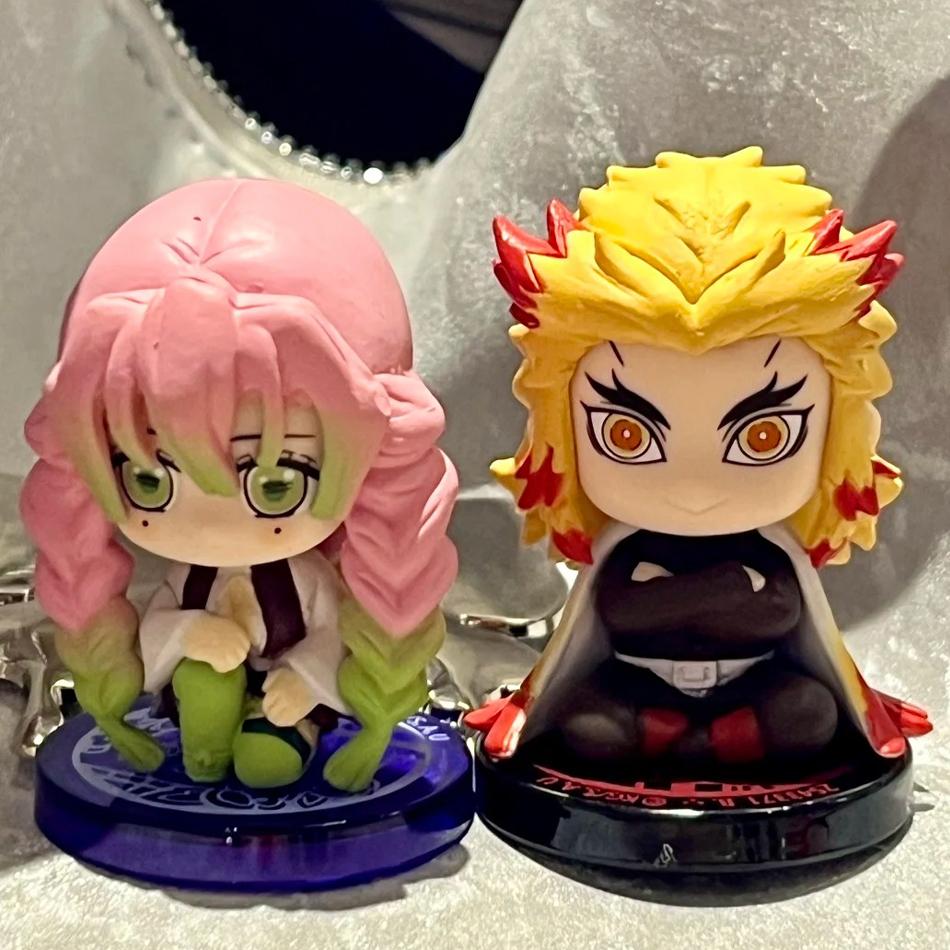 5 Style/Set Q Version Demon Slayer Sitting Ghost Doll Tanjiro Nidouzi Inosuke Zenizu Figure Action Figure Movie Model Toys Doll