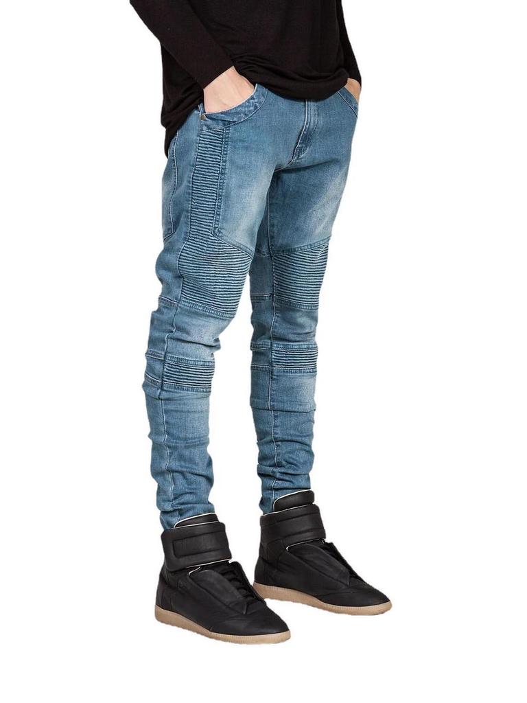 Trendige Slim-Fit Biker Motorradjeans - Knitter-Stil
