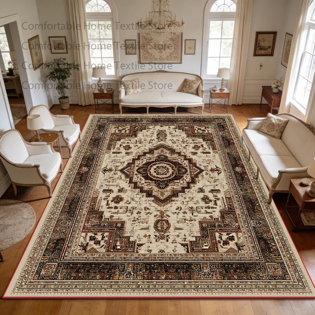 Classic Persian Style Antiskid Living Room Carpet Decoration Bedroom Bedside Washable Rug Large Area Lint-free Luxury Floor Mats