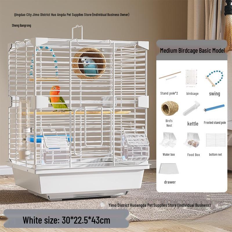 Luxury Birdcage with Breeding Box for Parrots and Budgies - Large Aviary for Cockatiels, Mynas, and More