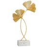 5.51in Iron Gold Leaf Cement Base Ornament  Bedroom Table Display Ornament