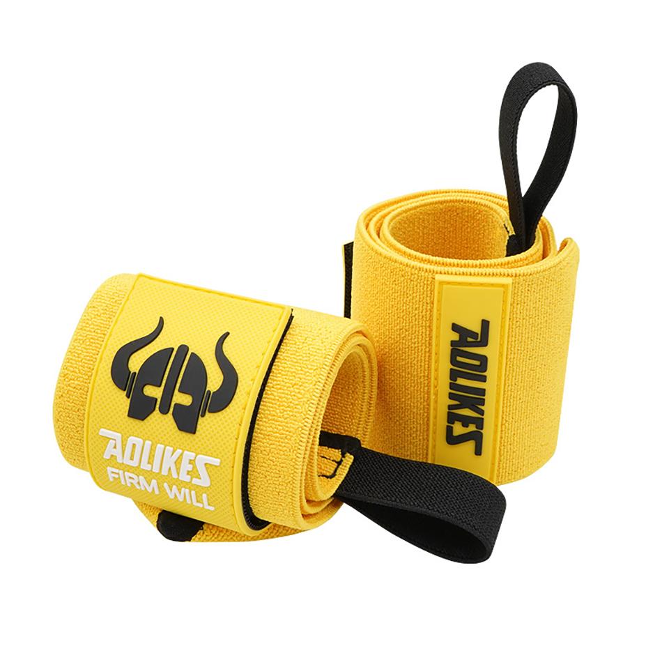 Aolikes 1 Paire de Bandes de Soutien pour Poignet pour Entraînements en Salle de Sport Protège le Poignet Pendant le Développé Couché Soulevé de Terre Entraînement Fitness jaune