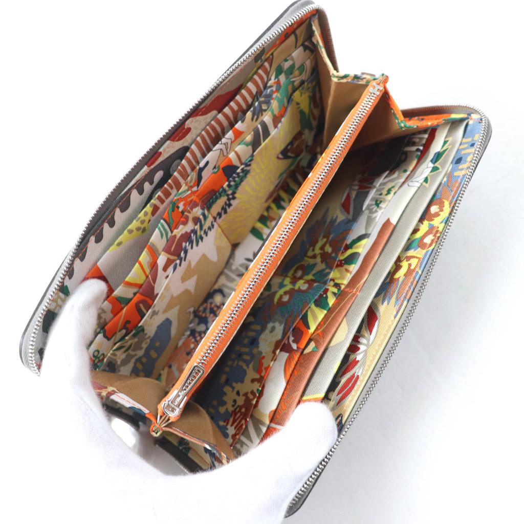 HERMES Purse Azap long silk in Round Zip Long Wallet Evercolor Used