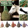 Large Capacity Hay Net for Horses Cattle Sheep Llamas Durable Small Hole Feed Bag with Hanging Rings Suitable for Equine Feeding and Livestock Grazing