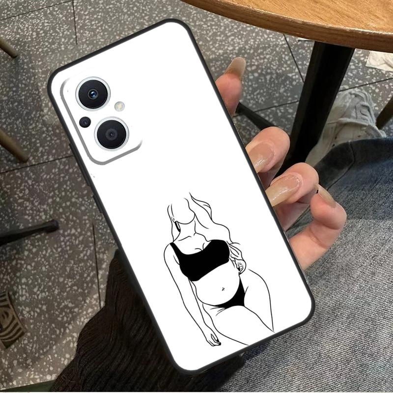 Woman Body Line Art For OPPO Reno 7 8 Lite 8T 14F 13F 11F 12F 10 11 12 13 14 Pro OPPO Find X9 X8 X5 X6 Pro Case