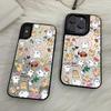Mirror Phone Case for iPhone 15 11 13 14 for 15 16 Pro Max 12 13 16 Pro Cloud Flower and Animal Cute Style Phone Case