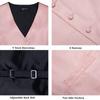 Anzug-Westen-Set für Herren, Schwarz, Rosa, Grün, Paisley-Weste, Krawatte, Einstecktuch, Manschettenknöpfe, Blumen-Corsage, Silberne Krawattenklammer, Hochzeit, Business
